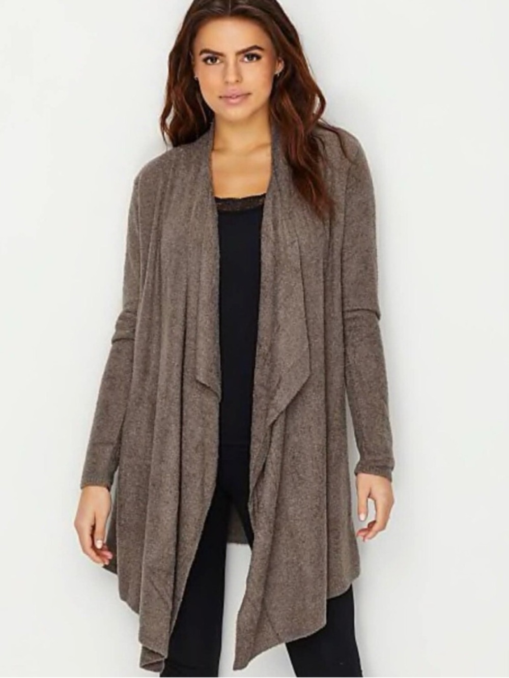 BAREFOOT DREAMS Bamboo Calypso Wrap Cardigan in Cocoa Size S/M
